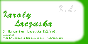 karoly laczuska business card